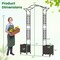 82” Black PE-Coated Metal Garden Arbor with 2 Planter Boxes – Rustproof Climbing Plant Support
